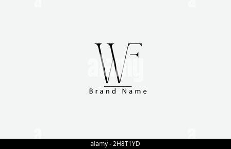 WF FW W F abstraktes Vektor-Logo-Design Stock Vektor