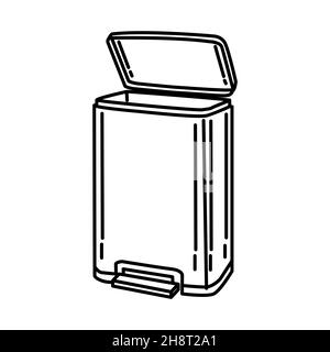 Abfalleimer Teil von Möbeln und Home Decoration Handgezeichnete Icon Set Vektor. Stock Vektor