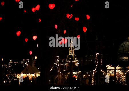 Weihnachtsstimmung im Tivoli Attraction Park in Kopenhagen Dänemark skandinavien Stockfoto