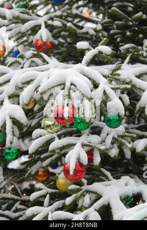 Weihnachtsstimmung im Tivoli Attraction Park in Kopenhagen Dänemark skandinavien Stockfoto