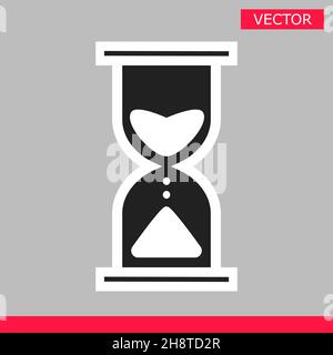 Weiße Sanduhr laden Uhr Cursor Symbol Zeichen Grafik Element flach Stil Design Vektor Illustration. Stock Vektor