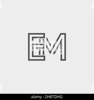 Professionelles, innovatives, anfängliches EM-Logo. Minimalistisch elegantes Monogramm. Premium Business Artistic Alphabet Symbol und Zeichen Stock Vektor