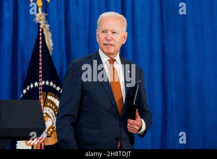 REHOBOTH, DELAWARE, USA - 04. Juni 2021 - US-Präsident Joe Biden hält am Freitag, den 4. Juni 2021, am Rehoboth Beach eine Stellungnahme zum Jobbericht für Mai ab Stockfoto