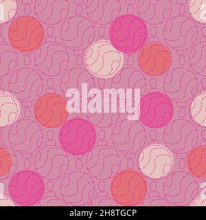 weihnachtliche rosa Tupfen mit Kugeln Textur Stock Vektor