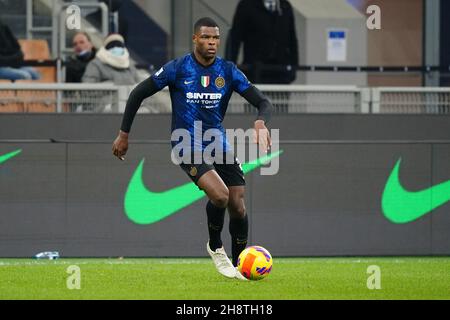 San Siro Stadion, Mailand, Italien, 01. Dezember 2021, Denzel Dumfries (FC Inter) während Inter - FC Internazionale gegen Spezia Calcio - italienischer Fußball-Ser Stockfoto