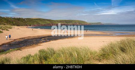 Großbritannien, Wales, Pembrokeshire, Süßwasser-Osten, Strand, Panorama Stockfoto