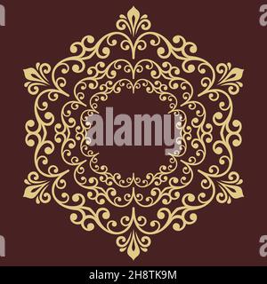 Orientalische Muster mit Arabesken und floralen Elementen. Traditionelle klassische runde goldenen Ornament. Vintage Muster mit Arabesken Stockfoto