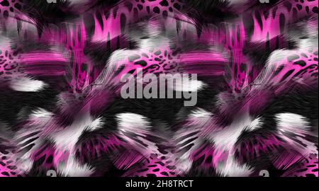 Nahtloses Leopardenfellmuster. Modischer Hintergrund im wilden Leopardendruck. Modernes Panther Tiergewebe Textil-Druck-Design.Mode-Muster und Textil Stockfoto