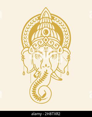 Skizze von Lord Ganesha oder Vinayaka Stockfoto