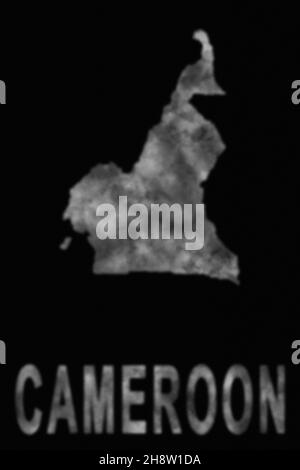 Karte von Kamerun aus Rauch, Luftverschmutzung, Ökologie Stockfoto