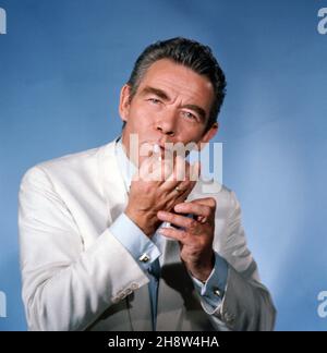 Peter Frankenfeld, deutscher Schauspieler, Sänger und Entertainer, bei einer Porträtfotosession, Deutschland um 1960. Stockfoto