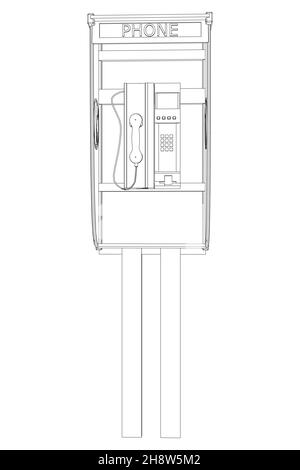 Umriss eines Bootes eines Straßenkanons aus schwarzen, auf weißem Hintergrund isolierten Linien. Vorderansicht. Vektorgrafik. Stock Vektor