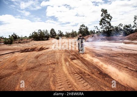 Dirt Bike In The Distance Stockfoto