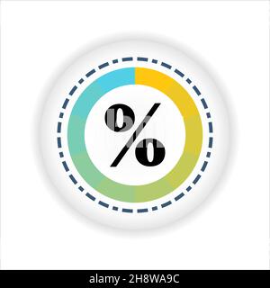 Darstellung von Prozentindikatoren isoliert auf weißem Hintergrund, Vektorkreisdiagramm. Stock Vektor