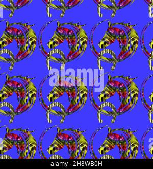 Nahtloses Muster aus abstrakten Elementen und Formen. Tier Haut Tiger Leopard Fell drucken Textur Hintergrund. Grunge Textur. Modedesign für Text Stockfoto