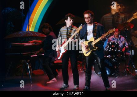 Spider Murphy Gang, Münchner Rock 'n' Roll Band, Günther Sigl und Barny Murphy, 1987. Spider Murphy Gang, Munich Rock 'n' Roll Band, Günther Sigl und Barny Murphy, 1987. Stockfoto