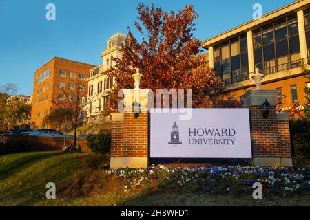 USA, Washington DC Howard University Campus Gebäude HBCU außen Stockfoto