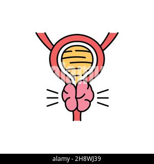 Symbol für die Prostata-Farblinie. Menschliche Krankheiten. Piktogramm für Webseite, mobile App, Promo. Stock Vektor