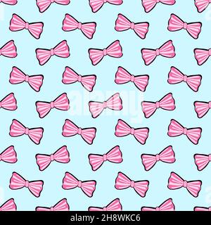 Schleifen oder Fliege. Pop-Art-Muster. Zartes blaues Muster. Sommerliches Design. TRENDFARBEN. Stock Vektor