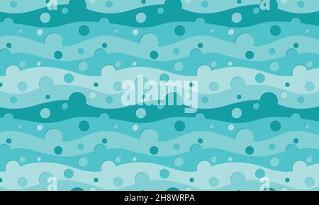 Geometrischer abstrakter Hintergrund mit welligen Formen und Kreisen Stock Vektor