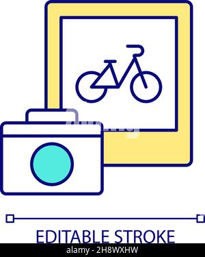 Aufnahme eines Fahrrad RGB-Farbsymbols Stock Vektor