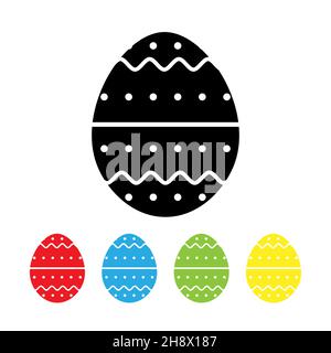 Frohe Ostern Zeichen. Vektorgrafik. Ostereier Symbole gesetzt. Stock Vektor