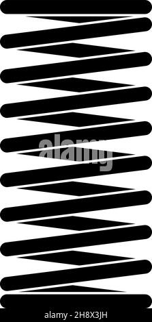 Symbol für Stahlfeder. Kabelrolle mit schwarzer Leitung Stock Vektor