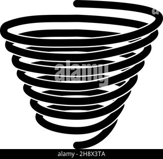 Runde Druckfeder. Symbol für Spiralkabel Stock Vektor