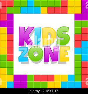 Logo für die Kinderzone. Kinder lernen Aktivität Zeichen Stock Vektor