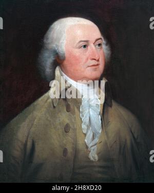 John Adams (1735-1826), 1st Vizepräsident und 2nd Präsident der Vereinigten Staaten, amerikanischer Gründungsvater, Öl auf Leinwand Gemälde von John Trumbull aus einem Original-Gemälde von Gilbert Stuart, 1793 Stockfoto