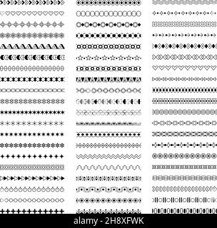 Ränder und Trennwände. Nahtlose grafische Elemente abstrakte geometrische Formen Vorlage für Design-Projekte aktuellen Vektor-Sammlung Set Stock Vektor