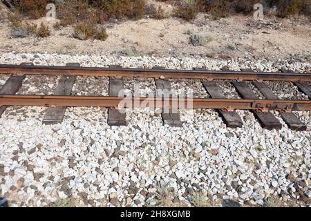 Bahngleise in der Nähe von Calvi Korsika Stockfoto