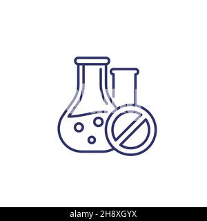 Chemikalienfrei, ohne Additive, Liniensymbol, Vektor Stock Vektor