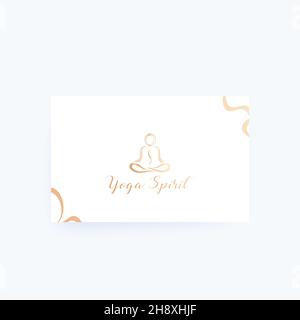 Yoga-Logo auf einer Karte, Mann in Lotusposition Stock Vektor