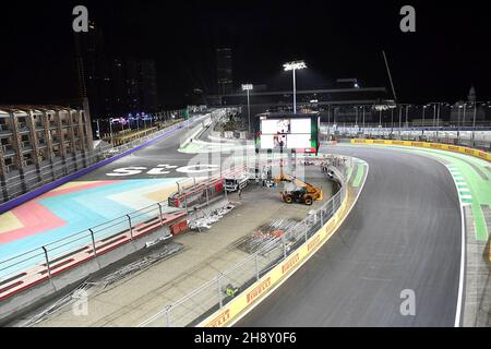 Jeddah, Saudi-Arabien. 02nd Dez 2021. 02.12.2021, Jeddah Corniche Circuit, Jeddah, Formel 1 Grand Prix von Saudi-Arabien, in der Bildübersicht der Rennstrecke im Nachhinein. Kredit: dpa/Alamy Live Nachrichten Stockfoto