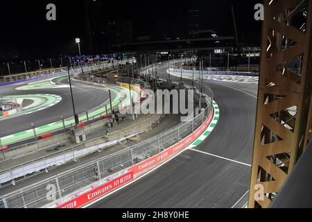 Jeddah, Saudi-Arabien. 02nd Dez 2021. 02.12.2021, Jeddah Corniche Circuit, Jeddah, Formel 1 Grand Prix von Saudi-Arabien, in der Bildübersicht der Rennstrecke im Nachhinein. Kredit: dpa/Alamy Live Nachrichten Stockfoto