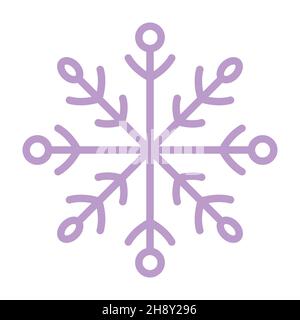 Schneeflocke-Symbol. Einfache Darstellung einer flachen Vektorlinie isoliert auf weißem Hintergrund. Silhouette Schneeflocke. Stock Vektor