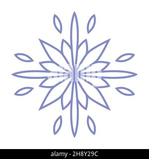 Schneeflocke-Symbol. Einfache Darstellung einer flachen Vektorlinie isoliert auf weißem Hintergrund. Silhouette Schneeflocke. Stock Vektor