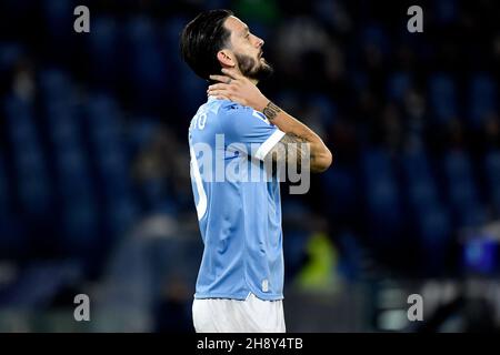 Roma, Italien. 02nd Dez 2021. Luis Alberto von der SS Lazio reagiert während des Fußballspiels der Serie A zwischen der SS Lazio und Udinese Calcio im Olimpico-Stadion in Rom (Italien) am 2nd. Dezember 2021. Foto Antonietta Baldassarre/Insidefoto Kredit: Insidefoto srl/Alamy Live News Stockfoto