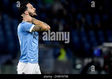 Roma, Italien. 02nd Dez 2021. Luis Alberto von der SS Lazio reagiert während des Fußballspiels der Serie A zwischen der SS Lazio und Udinese Calcio im Olimpico-Stadion in Rom (Italien) am 2nd. Dezember 2021. Foto Antonietta Baldassarre/Insidefoto Kredit: Insidefoto srl/Alamy Live News Stockfoto