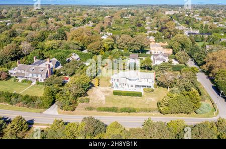 Luftaufnahme der 346 Bluff Road, Amagansett, NY Stockfoto