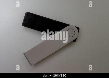 Hardware Wallet für Kryptowährung Stockfoto