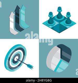 Icons Geschäftsstrategie Stock Vektor