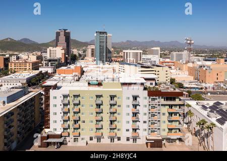 Tucson Arizona, Wohnanlagen und Apartmentgebäude in der Innenstadt Stockfoto