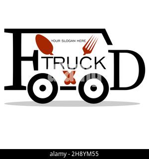 Abstract minimal Street Food oder Lieferwagen Logo 1 Stock Vektor