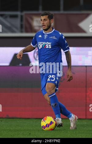 Turin, Italien, 2nd. Dezember 2021. Filippo Bandinelli vom FC Empoli während des Spiels der Serie A im Stadio Grande Torino, Turin. Bildnachweis sollte lauten: Jonathan Moscrop / Sportimage Stockfoto