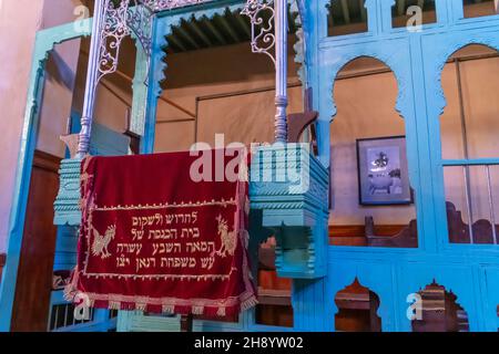 7. November 2021, Medina von Fez, Fes, USA: Aben Danan Synagogue interior located at Fez, Morocco, Africa (Bildquelle: © Walter G Arce SR Grindstone Medi/ASP via ZUMA Press Wire) Stockfoto