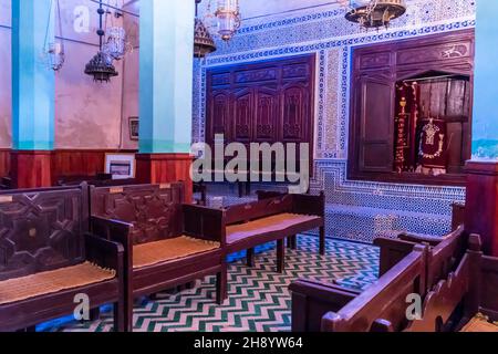 7. November 2021, Medina von Fez, Fes, USA: Aben Danan Synagogue interior located at Fez, Morocco, Africa (Bildquelle: © Walter G Arce SR Grindstone Medi/ASP via ZUMA Press Wire) Stockfoto