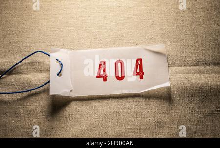 Nahaufnahme der Worte mit 404 Fehler , Web-Konzept-Idee Stockfoto