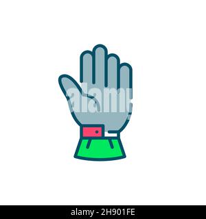 Ski- und Snowboardhandschuh. Freizeit Wintersport Schutzkleidung. Pixel perfekt, editierbare Kontur farbenfrohes Symbol Stock Vektor